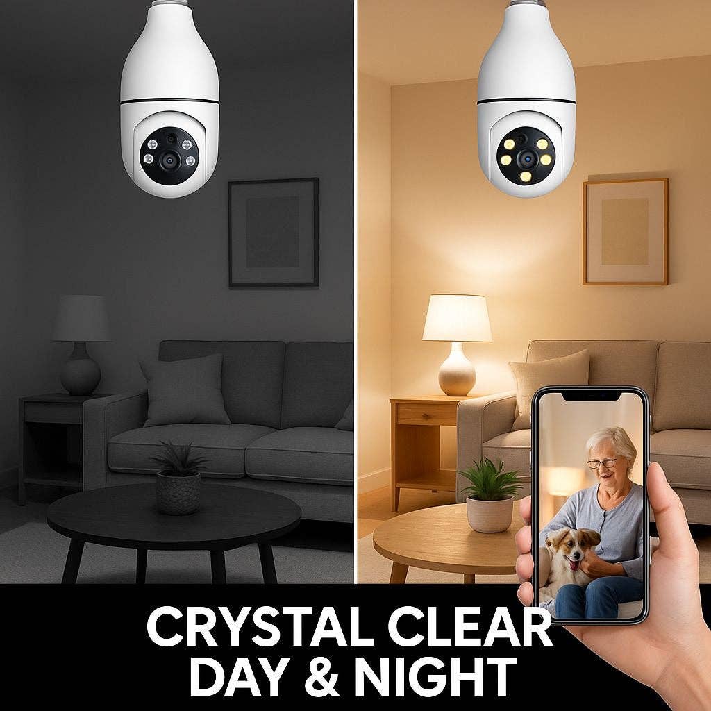 Krediz - Wholesale Small/Handheld Appliance - 5G WiFi Bulb E27 Security Camera – 1080P HD, Full-Color Night Vision, Motion Detection, Auto Tracking, Two-Way Audio, Indoor Smart Surveillance with 16GB/32GB/64GB Storage13