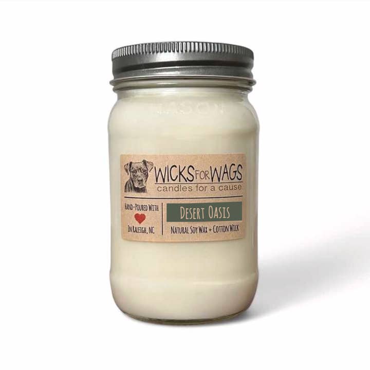 Wicks for Wags Candles - Wholesale Jar/Filled Candle - Desert Oasis |Â 14 oz Candle | Mason Jar Soy Candle