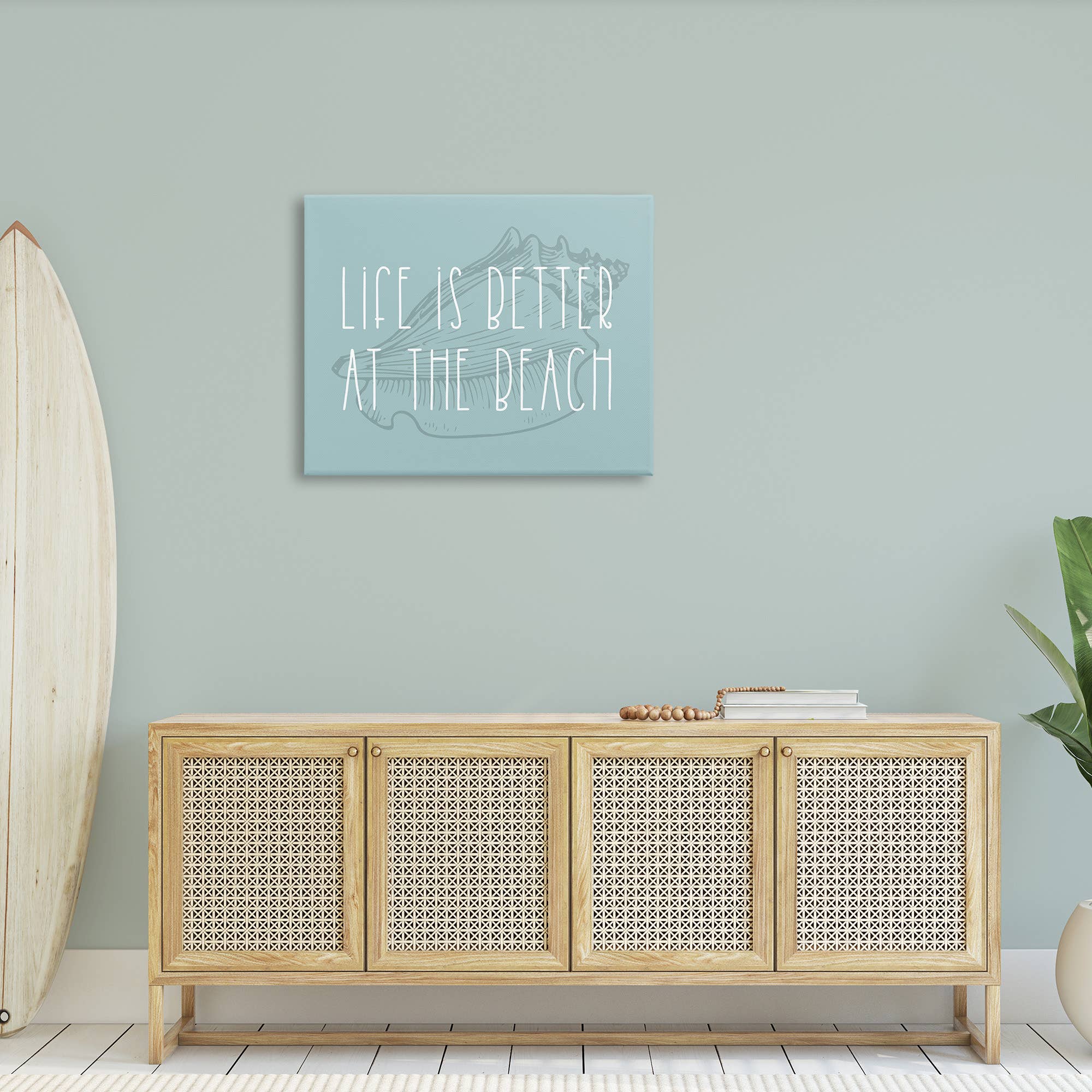 Stupell Industries - Wholesale Wall Sign - Better at Beach with Shell - Unframed Wall Art4