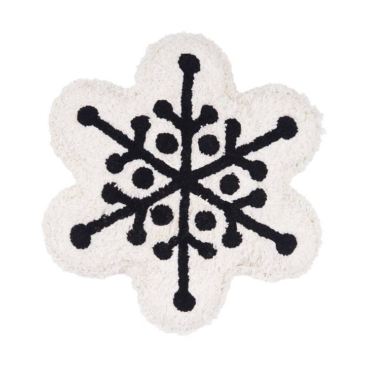 Christmas Onyx Black Snowflake Shaped Throw Pillow for wholesale by carol & frank