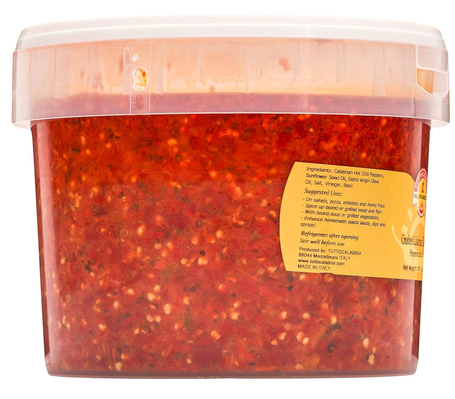 Wholesale Italian Food - Wholesale Dried Spice - TuttoCalabria Crushed Calabrian Chili Peppers Tub2