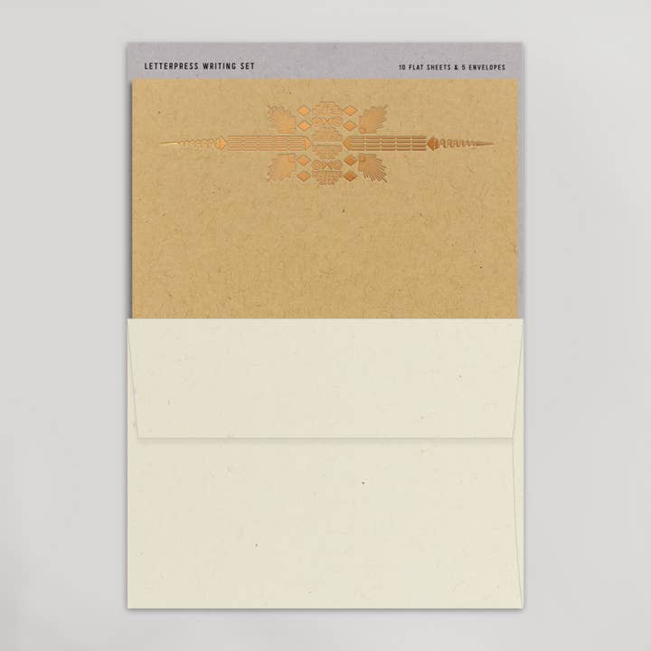 Desert Sunrise Letterpress Writing Set (Kraft/ Paper Bag) for wholesale by Hammerpress
