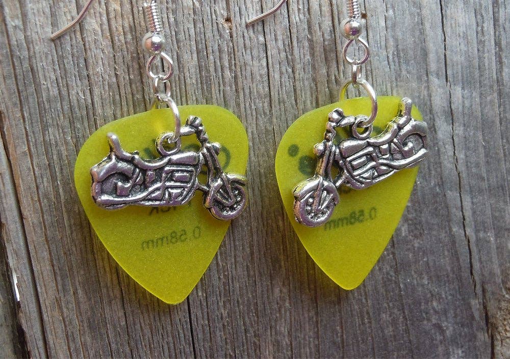 Simply Raevyn - Wholesale Dangle Earrings - Motorcycle Charm Guitar Pick Earrings30
