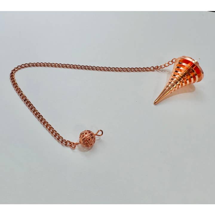 VPS Stones Inc. - Wholesale Meditation Supplies - Solid Spiral Metal Pendulum Copper