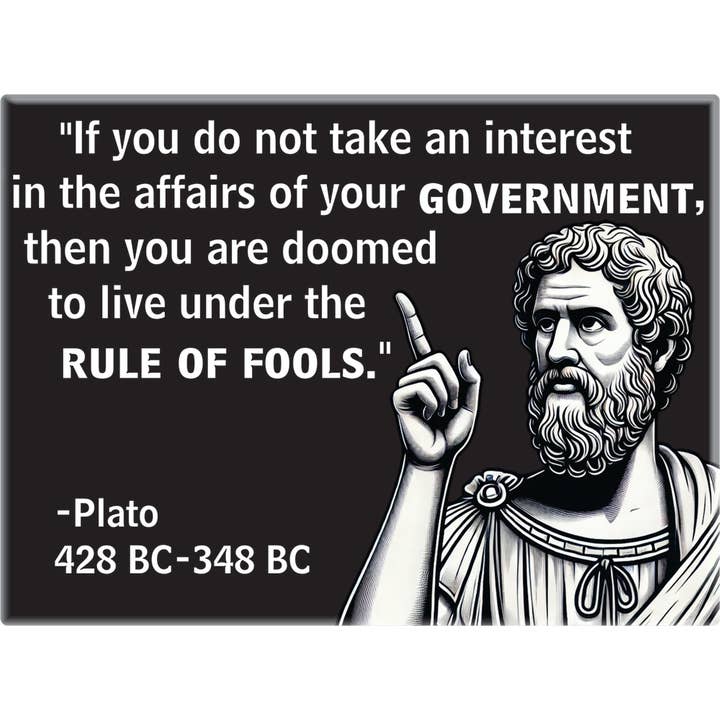 Square Deal Recordings & Supplies - Wholesale Magnet - Magnet - Plato - "...Doomed To Live Under The Rule Of Fools"