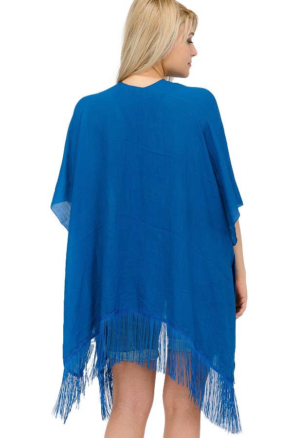 Cap Zone - Wholesale Kimono - Women's - Solid Chiffon Cover Up Kimono16