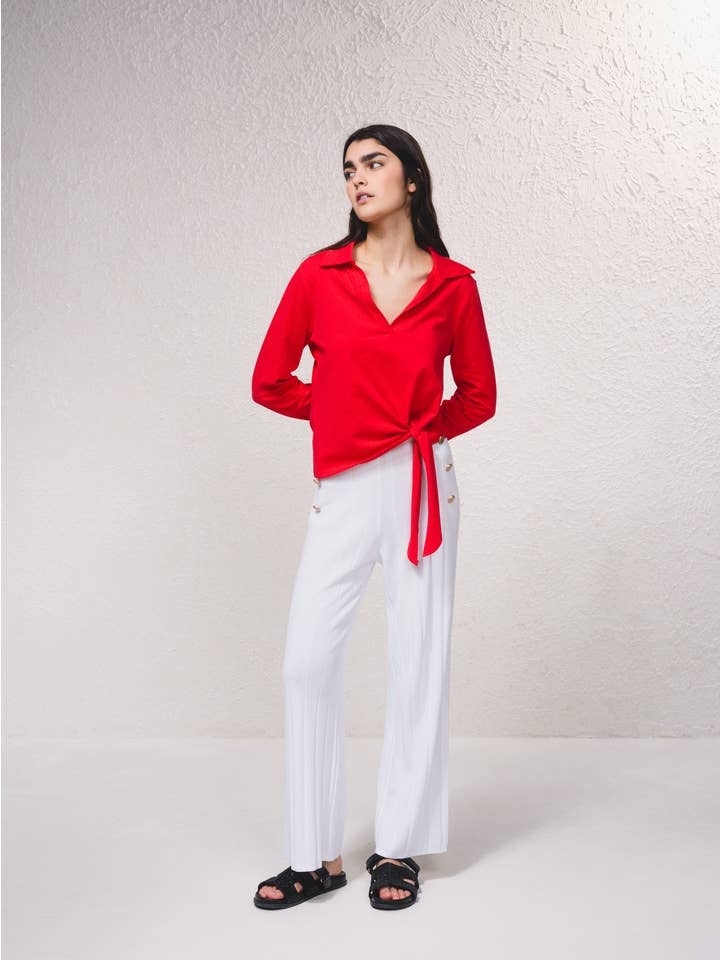 SMF - Wholesale Polo - Women's - 229604 - Polo sweater with bow