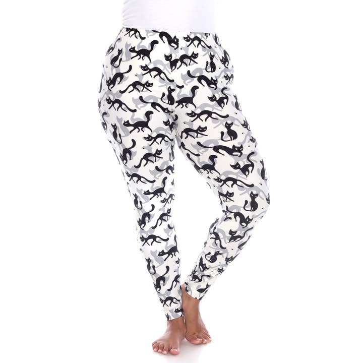 WHITE MARK - Wholesale Fashion Leggings - Women's - Plus Size Super Soft High-Rise Cat Printed Leggings4