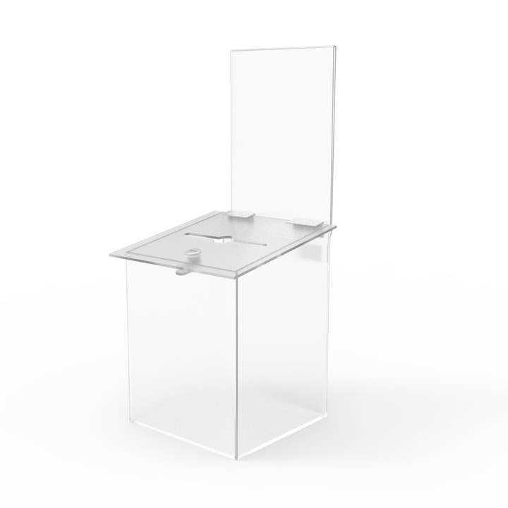 Caja, urna de donaciones de iglesia de acrílico transparente fantasma para sugerencias y recaudación de fondos11572 para venta al por mayor de FIXTUREDISPLAYS