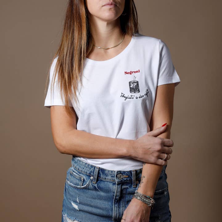 T-shirt femme NEGRONI LOGO pour la vente par Italian Food Culture Club
