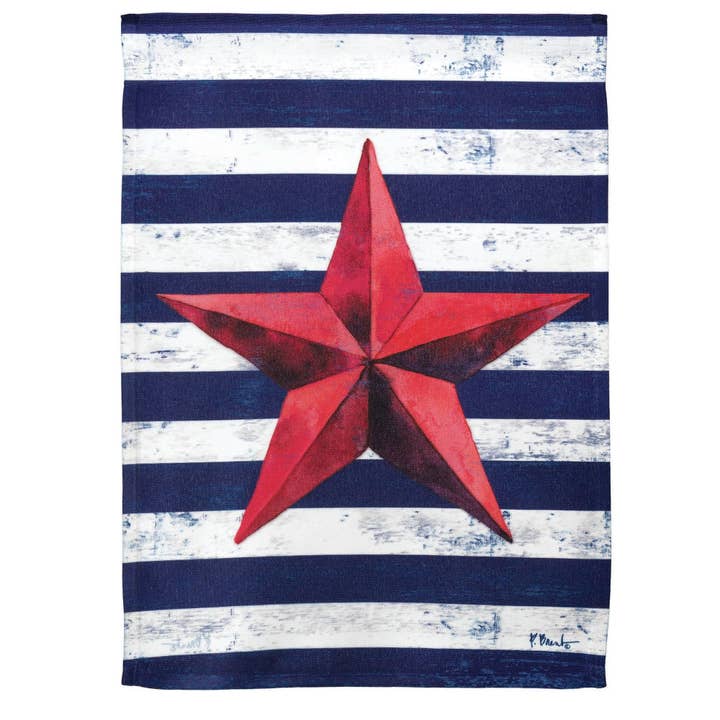 π² Barn Star Blue Stip With Red Star 29x42 for wholesale by Dicksons