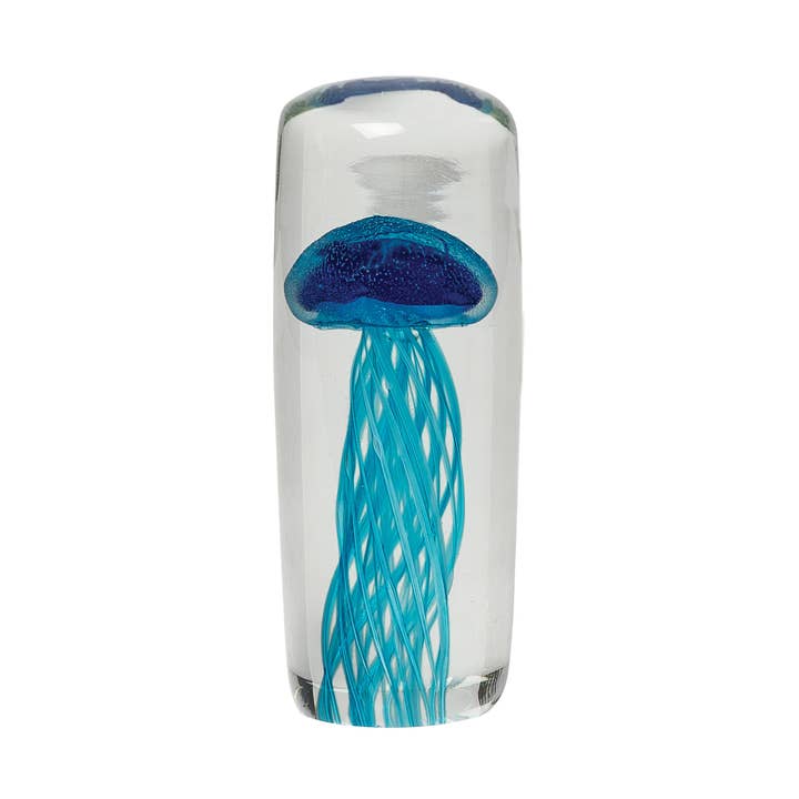 Jellyfish Blue Art Glass Decorative Figurine for wholesale by Beachcombers