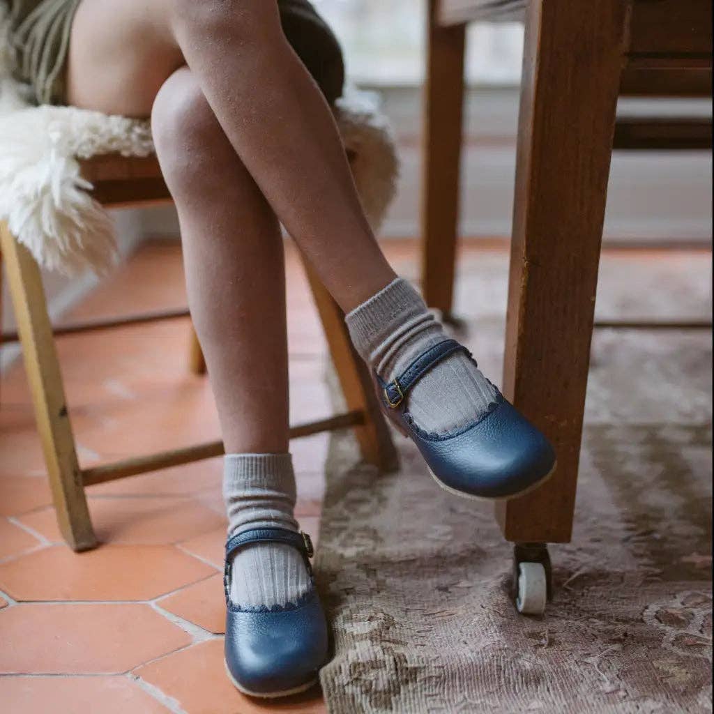 Zimmerman Shoes - Wholesale Flats/Loafers - Kids - Scalloped Mary Jane - Navy4