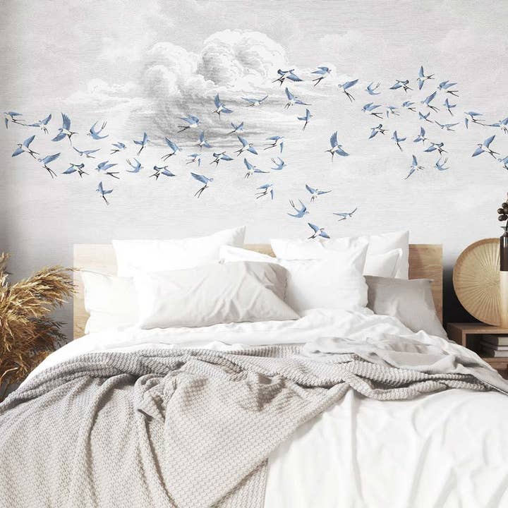 Swallow Clouds Wall Mural for wholesale by Veer Decor