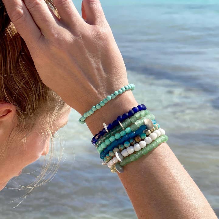 Jo Bird Jewelry - Venta al por mayor Pulsera de cuentas - Pulsera elástica One Well - Aguamarina3