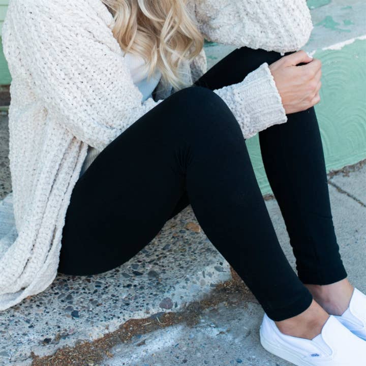 Truly Contagious - Wholesale Fashion leggings – Women's - Super Soft Fleece Lined Leggings - 3" Waist ( SOL01-FLEECE-315