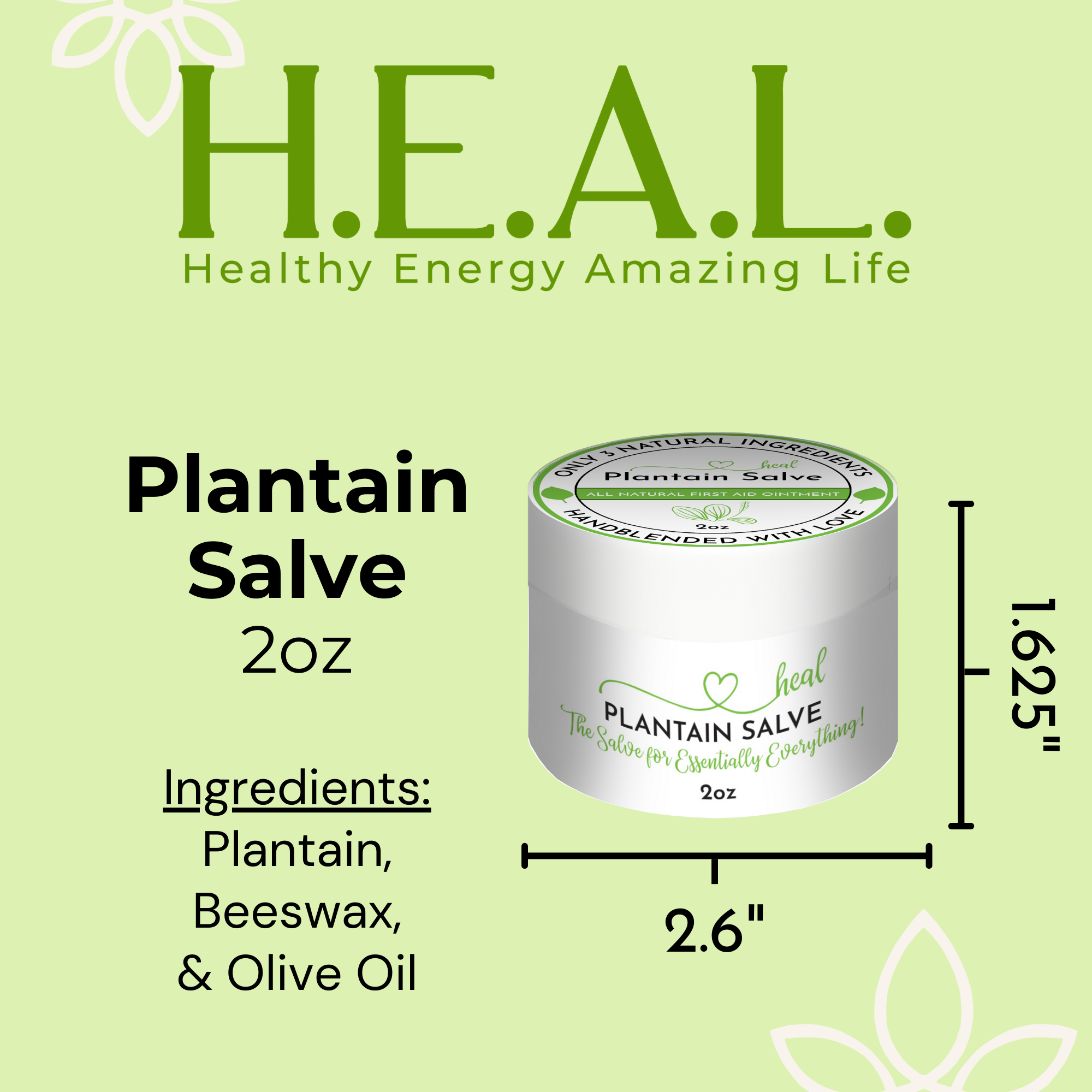 Healthy Energy Amazing Life - Wholesale Healing Salve/Balm/Cream - Plantain Salves11