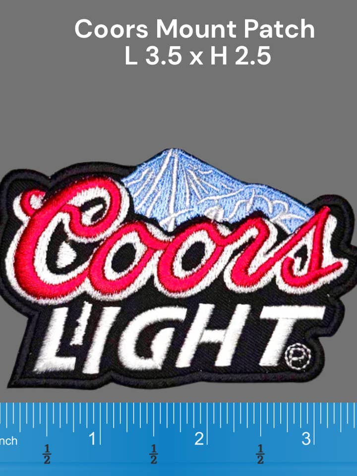 Coors Light Mountain Patch for wholesale by River Bent Hat Co.