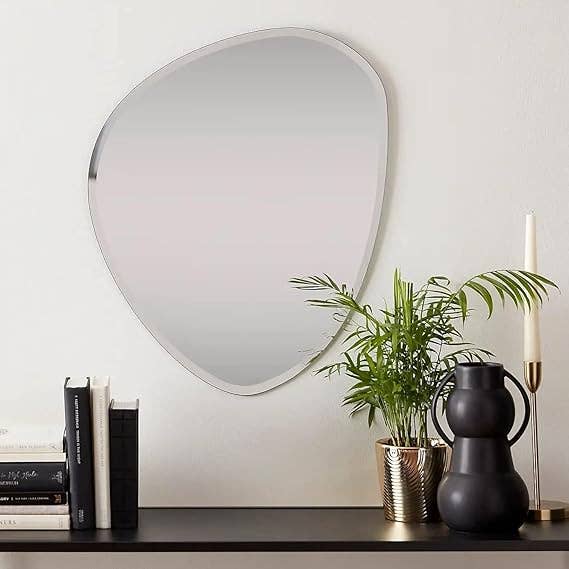 Frameless Asymmetric Beveled Wall Mirror Tear Drop 50x70Cm for wholesale by DEENZ