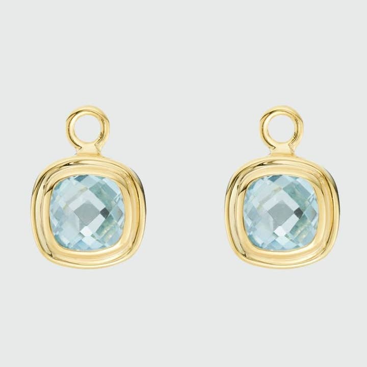 California Cushion Blue Topaz Interchangeable Drops for wholesale by Auree Jewellery