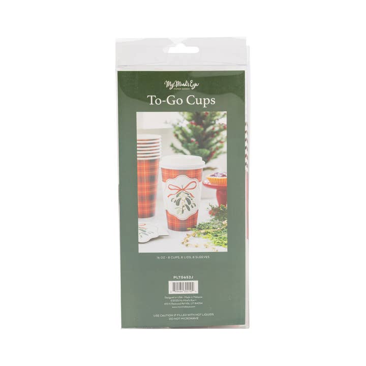 My Mind’s Eye - Wholesale Disposable cup - PLTG652J - Mistletoe Plaid To Go Cups3