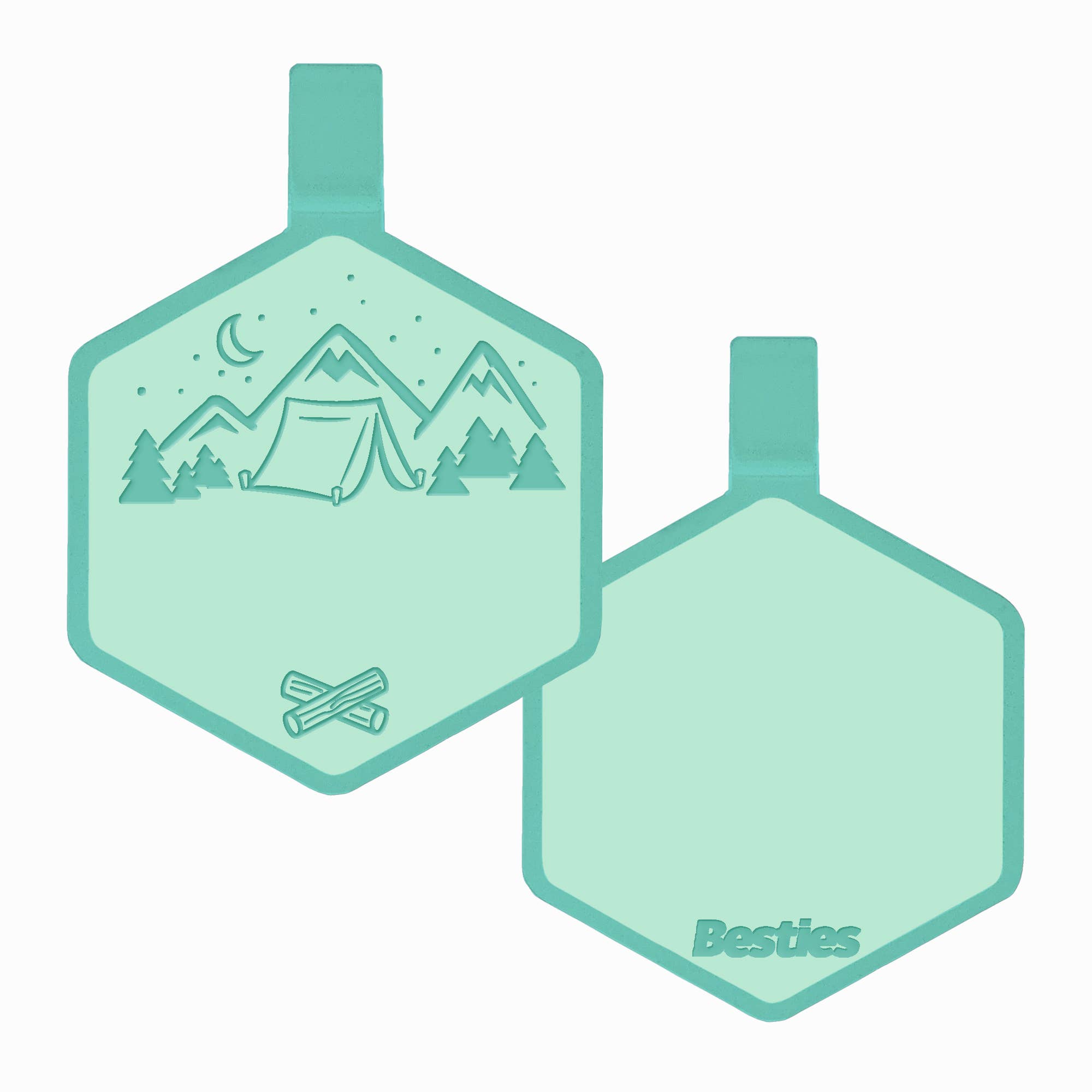 Besties Pets - Wholesale Pet Identification Tag - Dog - Happy Camper Silicone Dog ID Tag14