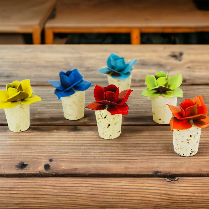 Whimsies - Wholesale Wine Stopper - Wine stopper flowers spring cork metal kitchen eco1