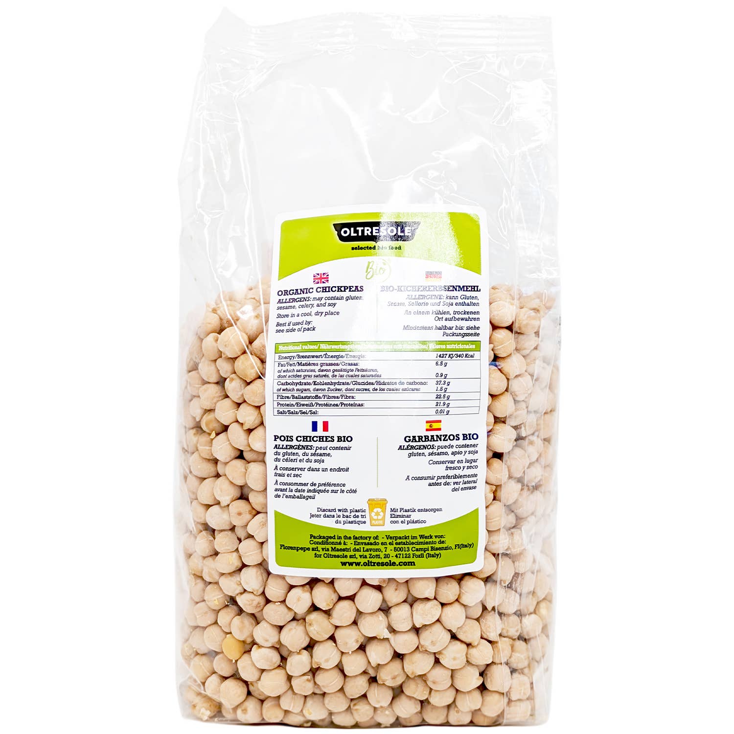 Oltresole – Engroshandel Bønner – ØKOLOGISKE KIKÆRTER 1 kg2