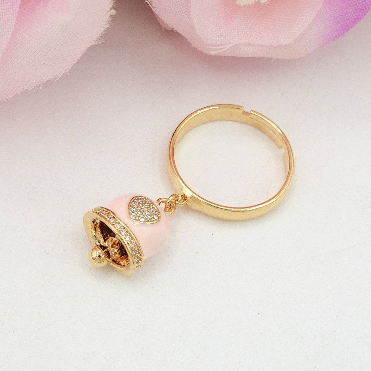 Daemon srls - Vente Solitaire - TINKERBELL RAINBOW - Bague cloche avec Zircon cubique en forme de cœur2