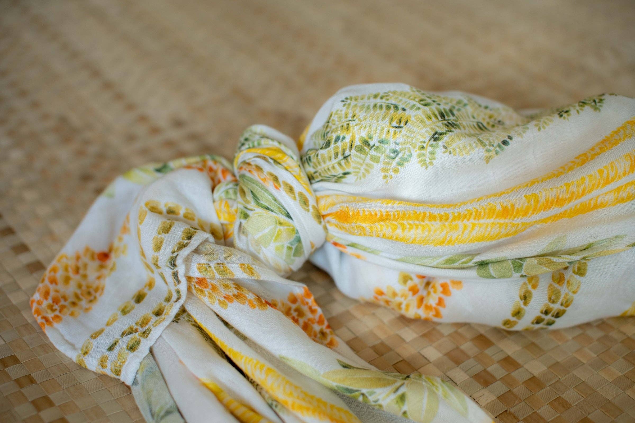 The Keiki Dept - Wholesale Swaddle - Baby - Lei Alaula Kula Kapa Moe - Hawaiian Bamboo Swaddle2