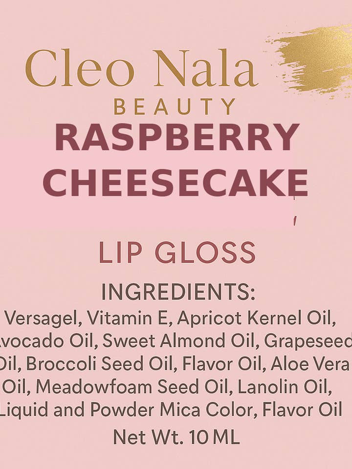 Raspberry Cheesecake Lip Gloss | Gift for Her | Beauty Gift for wholesale by Cleo Nala