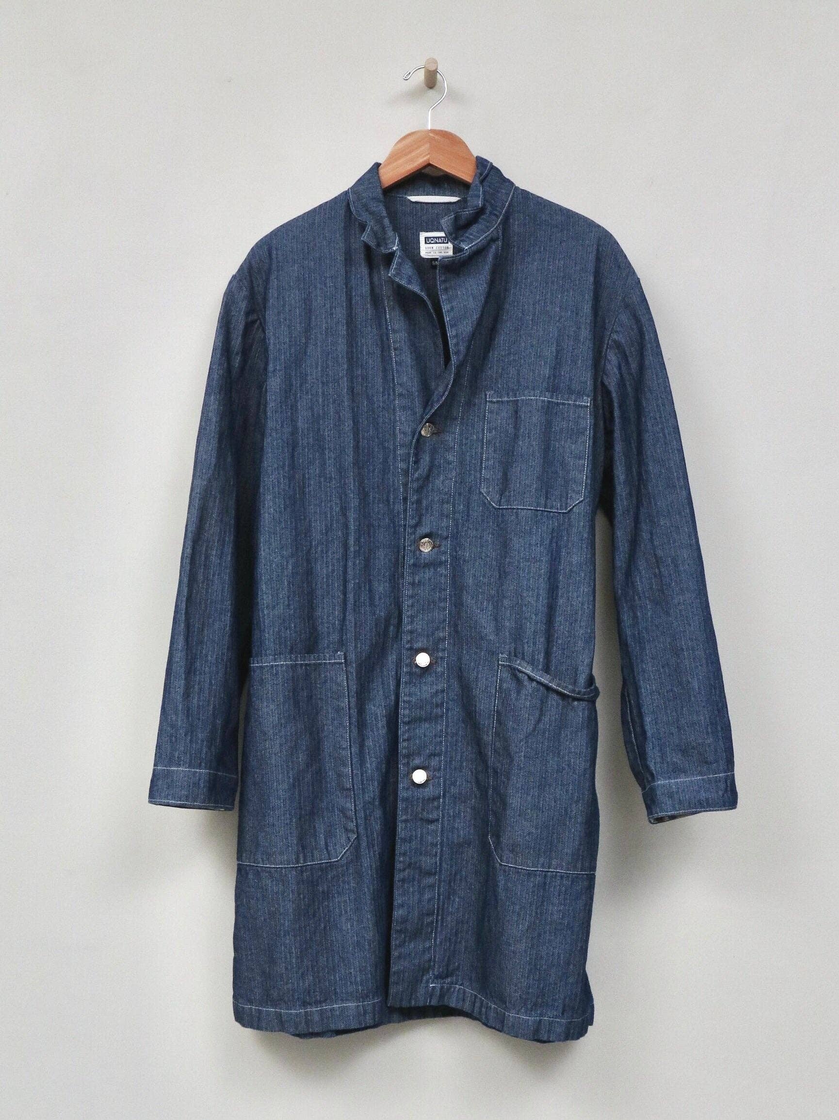 UQNATU - Wholesale Coat - Women's - Indigo Herringbone Lab Coat