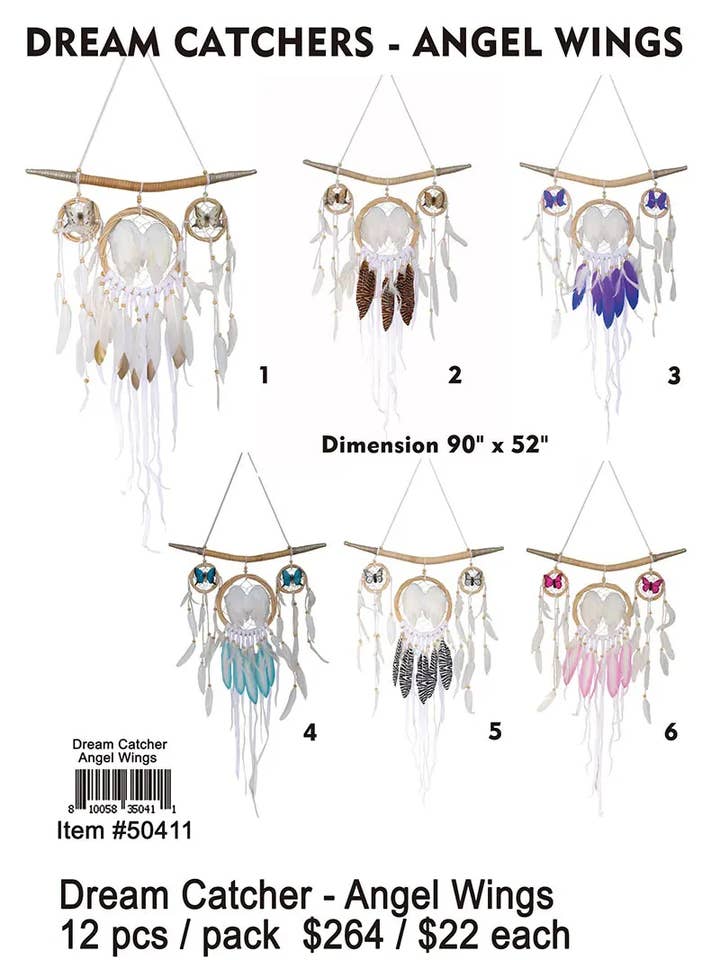 Dream Catcher-Angel Wings . for wholesale by Puka Creations