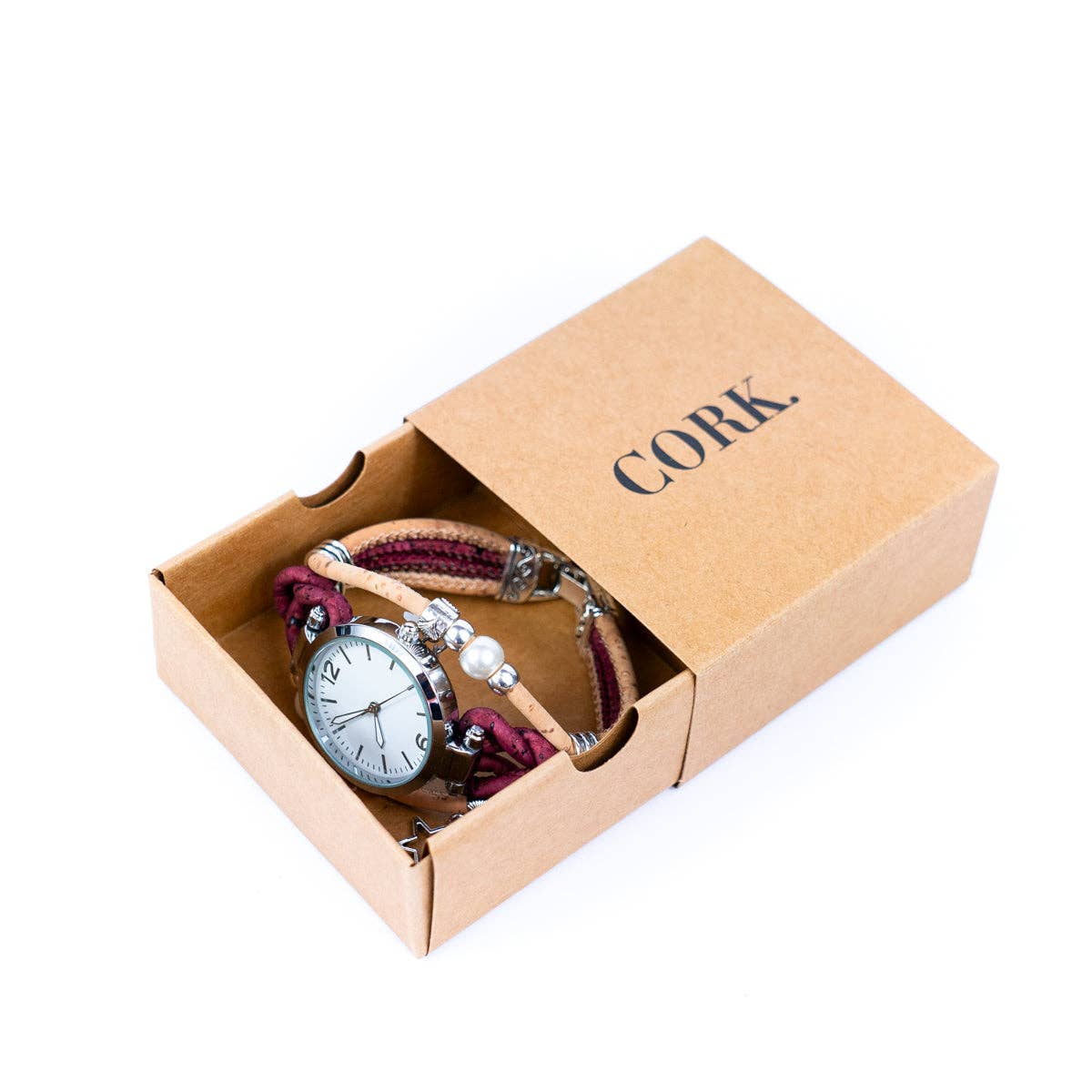 Meninas Bonitas Cork – Großhandel Gewebtes/geflochtenes Armband – handgemachte Korkuhr WA-4487