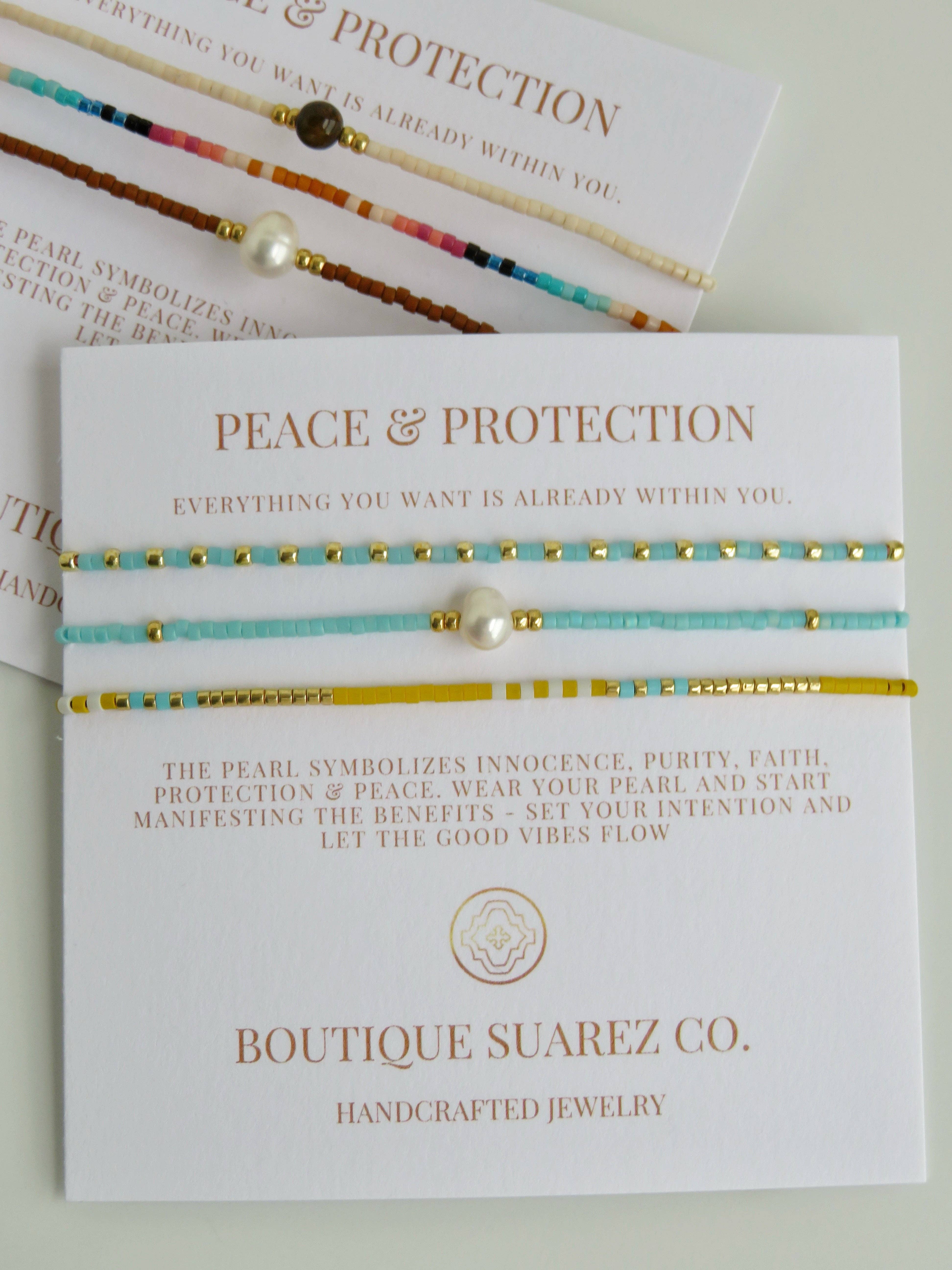 Boutique Suarez Co. - Wholesale Jewelry Set - Peace & Protection - Pearl Bracelet Stacks1