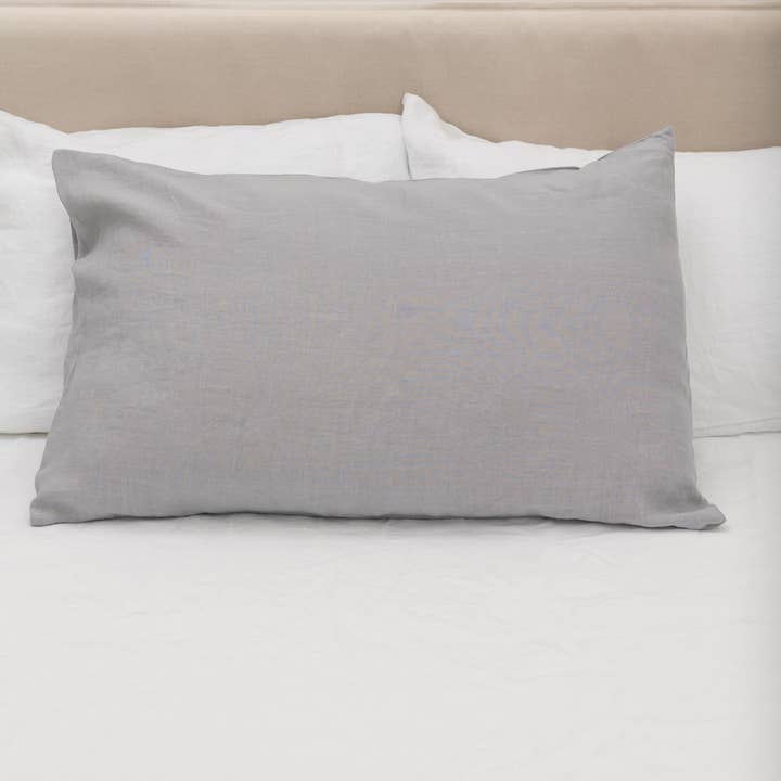 Linen Spells - Wholesale Bedding Pillowcase/Sham - Light Grey Washed Linen Pillowcase