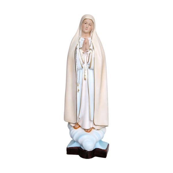 Statua Madonna di Fatima cm 37 in resina made in Italy per la vendita all'ingrosso da parte di ArteSacraCaravaggio