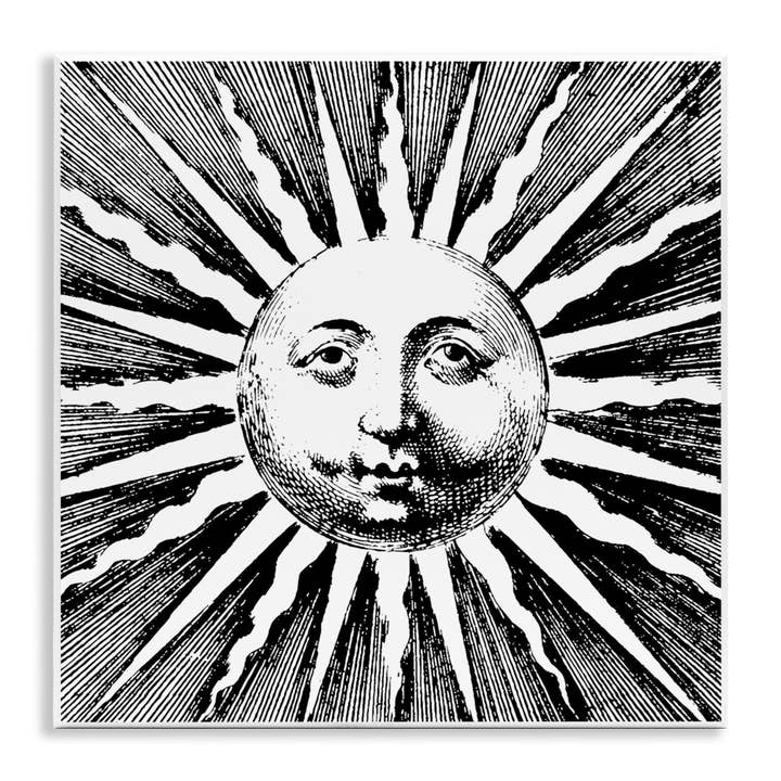 Detailed Sun with Face - Unframed Wall Art for wholesale by Stupell Industries