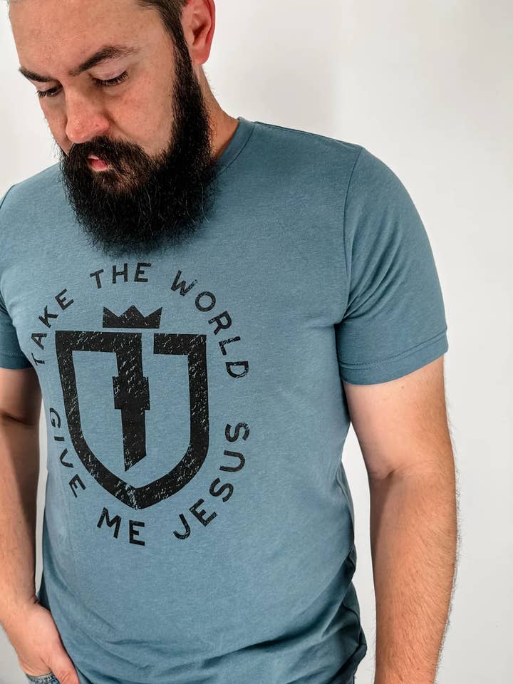 Dá-me Jesus - Azul Ardósia por atacado de The Brave Mama Co