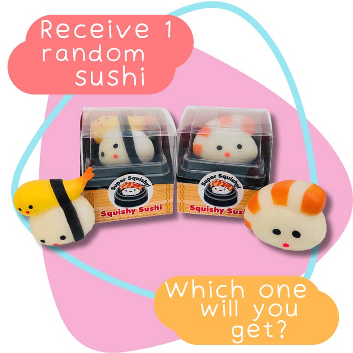 Baby Republic - Venta al por mayor Juguete blando - Niños y bebés - Zorbitz Squishy Sushi - CDU de 12 piezas