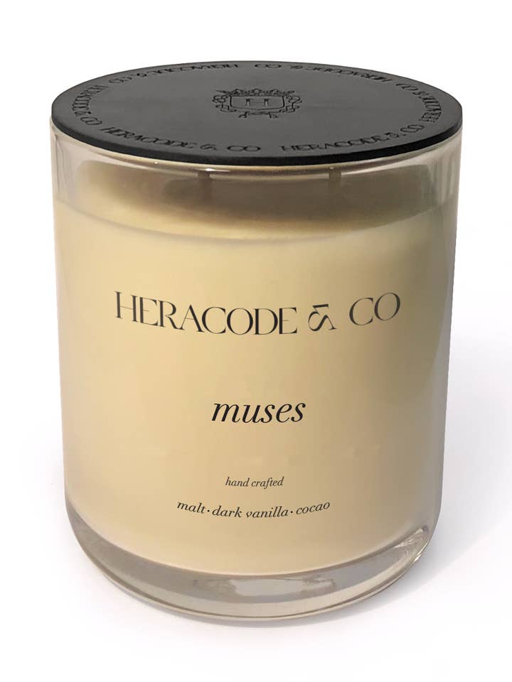 Vela en tarro de cera de soja rica y cremosa de Muses para venta al por mayor de HERACODE + CO