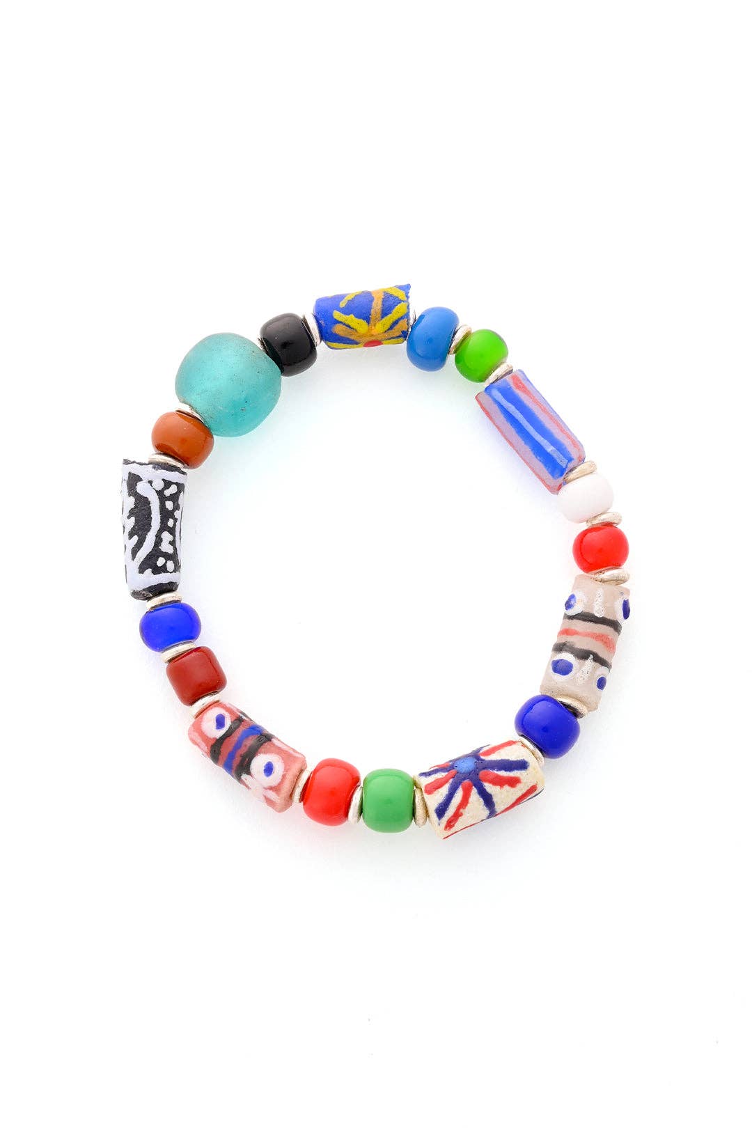 Swahili | AFRICAN MODERN - Wholesale Beaded Bracelet - Colorful Krobo Glass Trade Bead Bracelet - Assorted0