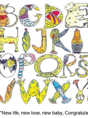 Animal Alfabet for engroshandel hos Nancie dunn cards