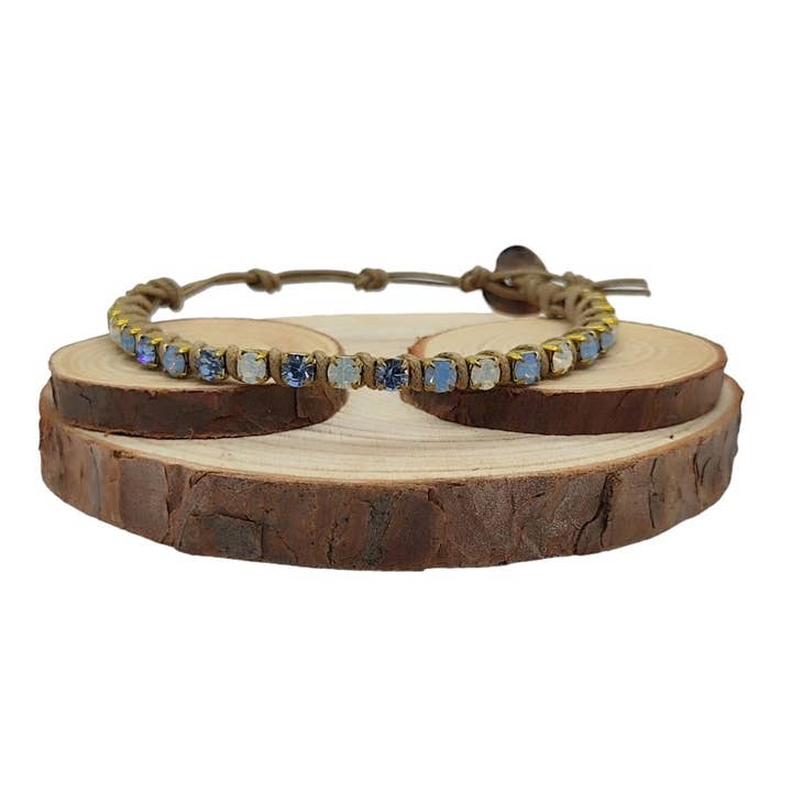 Crystal Chain Bracelets Medium - Multi Opal Lt Sapphire para venta al por mayor de QUÉ MÁS JEWELS