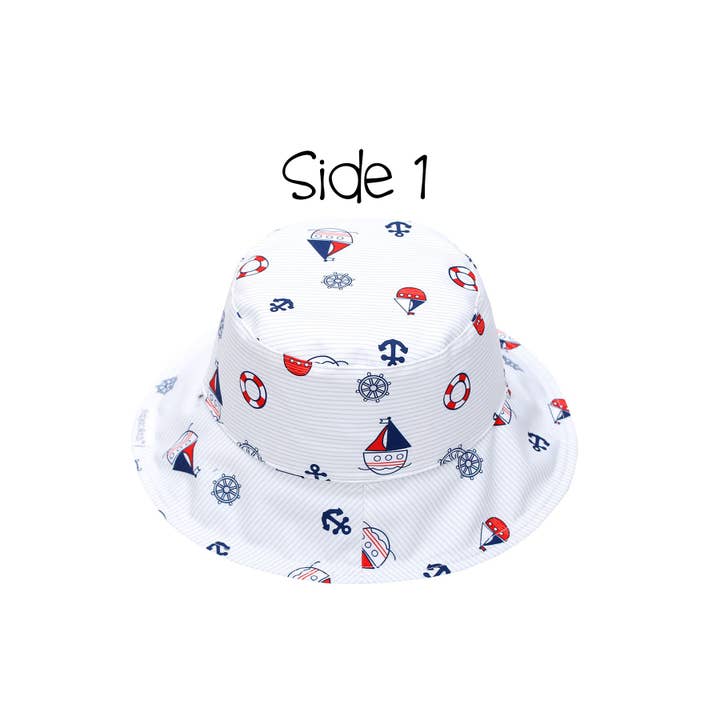 FlapJackKids - Wholesale Sun Hat - Kids - Kids UPF50+ Patterned Sun Hat - Nautical