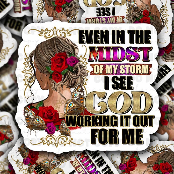 DC 933 Selbst mitten in meinem Sturm sehe ich Gott Stanzaufkleber 3-5 Werktage TAT für den Großhandel von It's Transfer Time