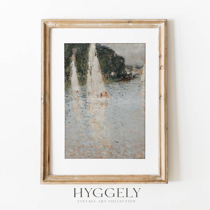 Hyggely - Wholesale Art Print - Vintage Landscape Print | Coastal Nautical Sailboat Art L201