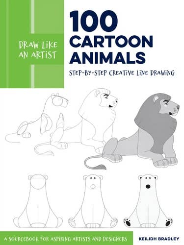 Draw Like an Artist: 100 Cartoon Animals Step-by-Step Creative Line Drawing by Keilidh Bradley for wholesale by Boon Books