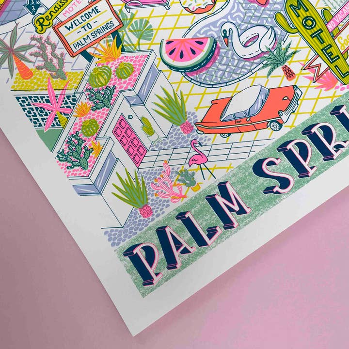 Jacqueline Colley – Großhandel Kunstdruck – Palm Springs Sill Siebdruck, A23