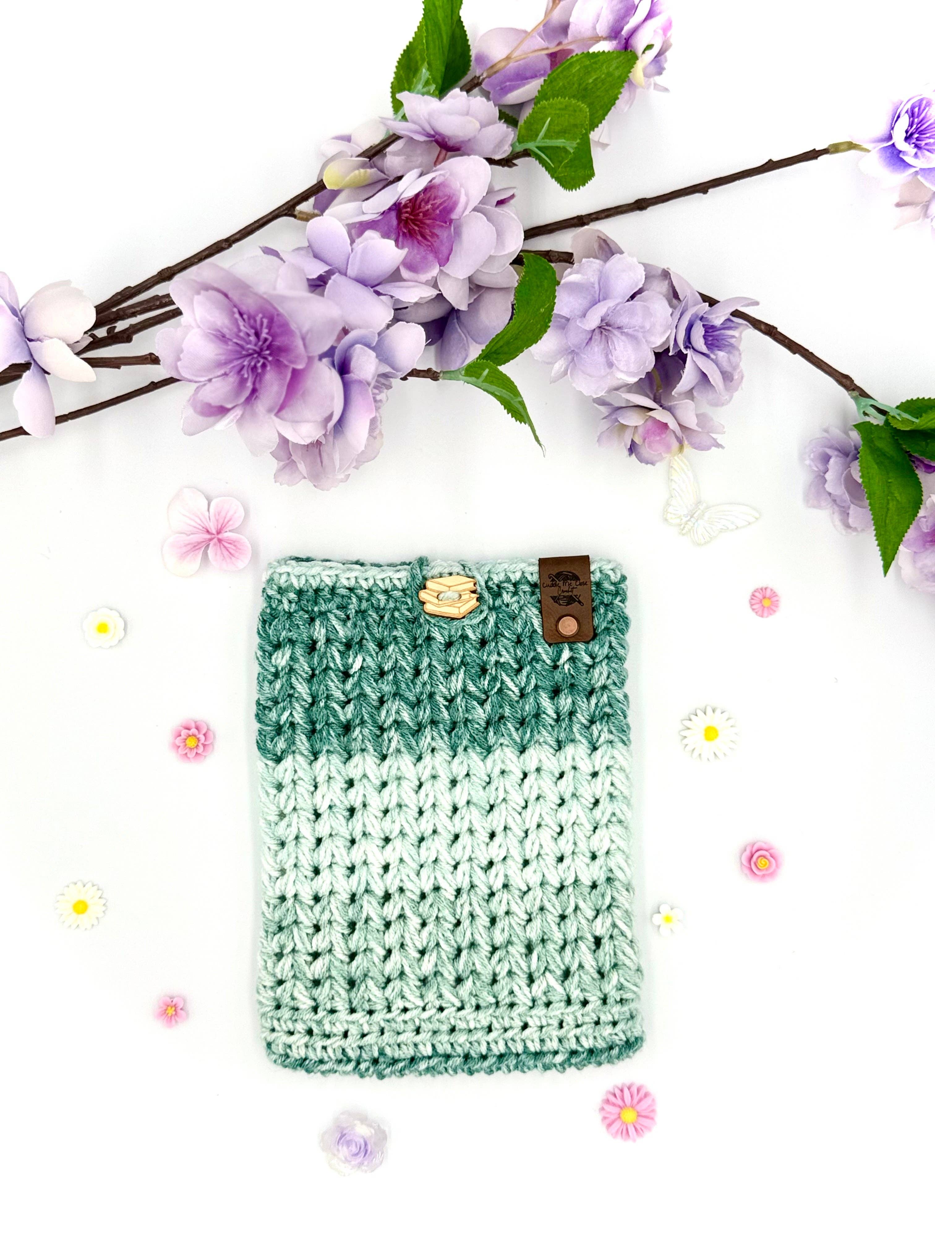 Cuddle Me Close Crochet - Wholesale Book Cover - Teal Stripe Small Book Sleeve4